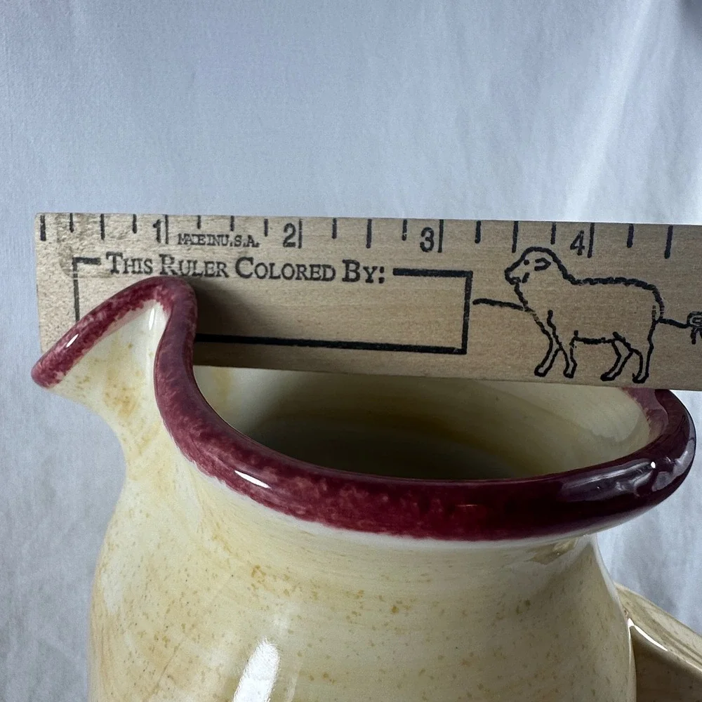 Vintage 1999 Blue Sky Stoneware Rooster Pitcher 9